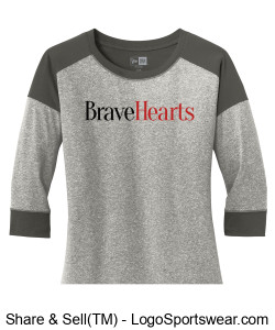 New Era Ladies Heritage Blend 3/4 Sleeve Baseball Raglan T-Shirt Design Zoom